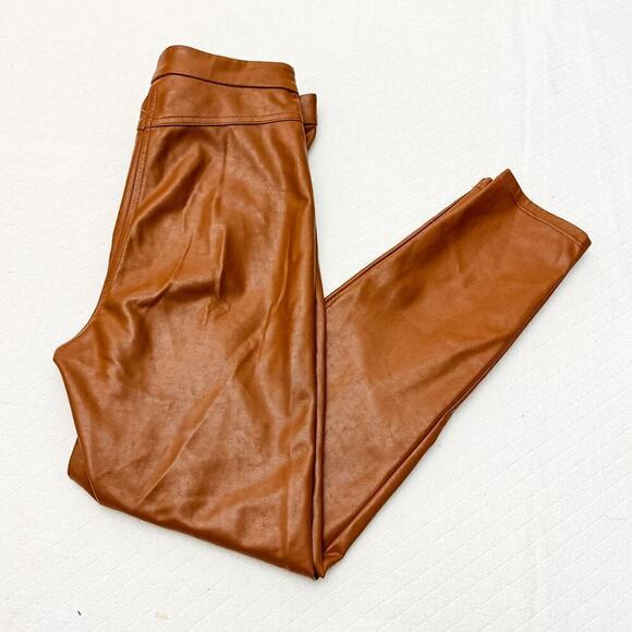 Wilfred Free Aritzia Faux Leather Brown Skinny Jeans Size 4 - Picture 7 of 7